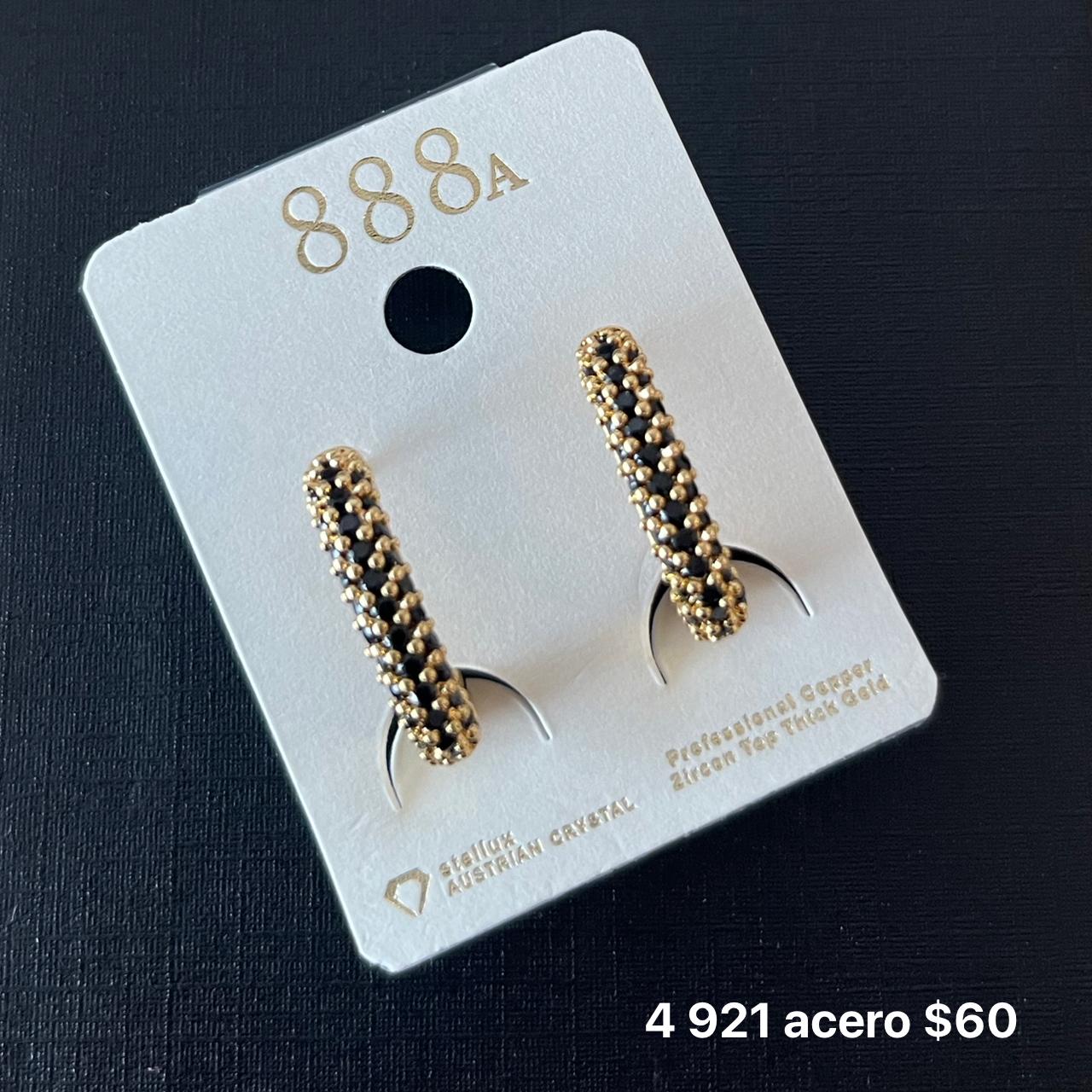 Aretes acero y zirconia