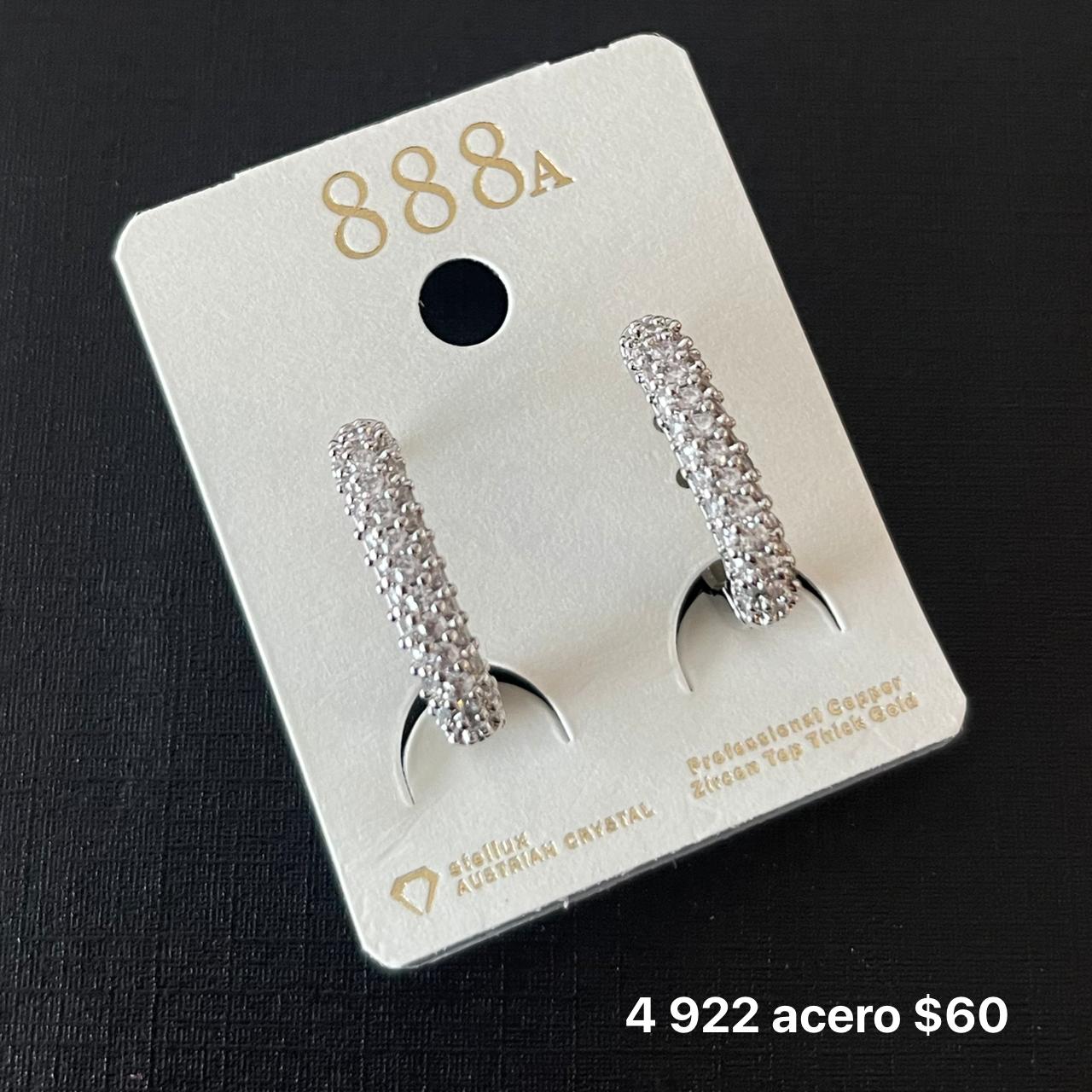 Aretes acero y zirconia