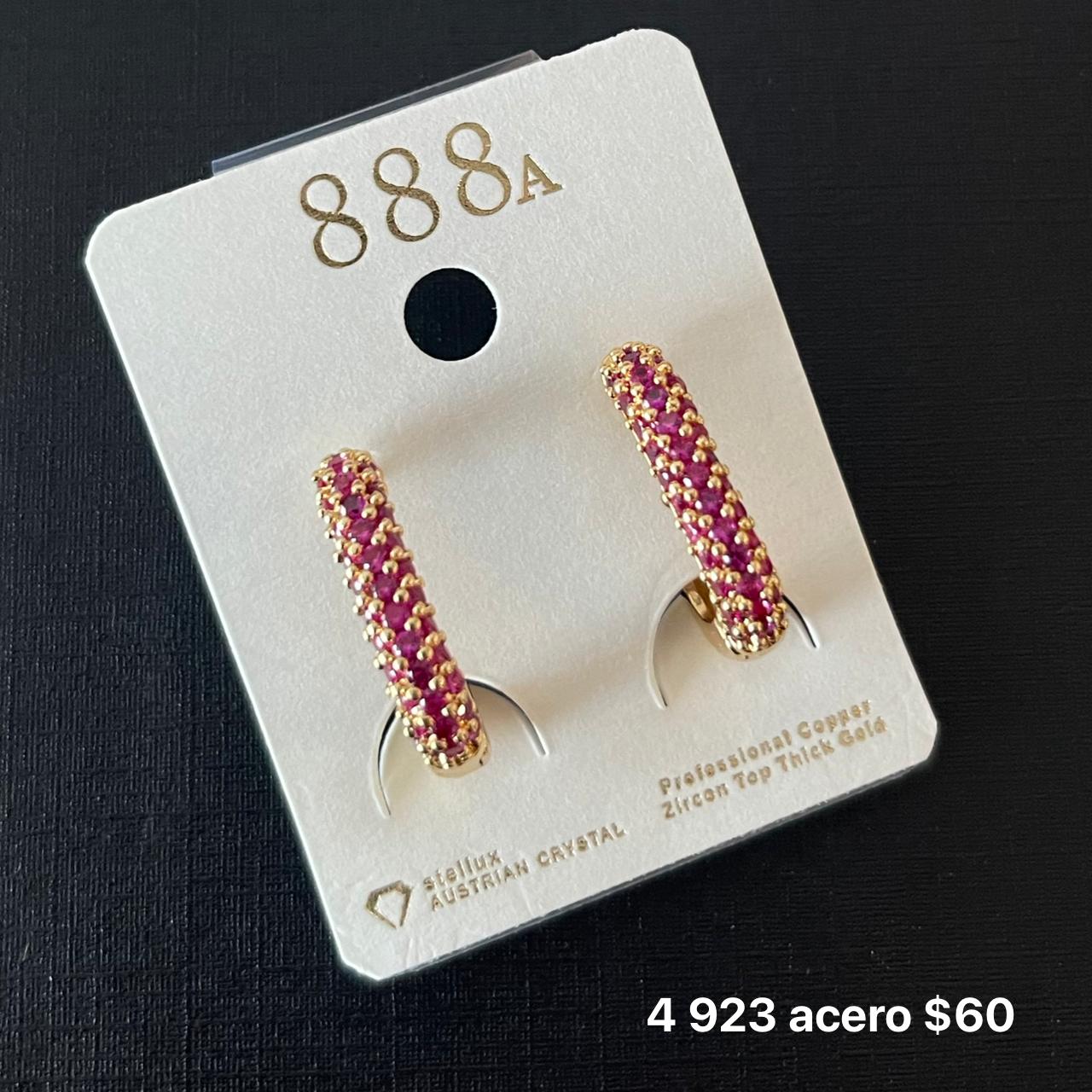 Aretes acero y zirconia