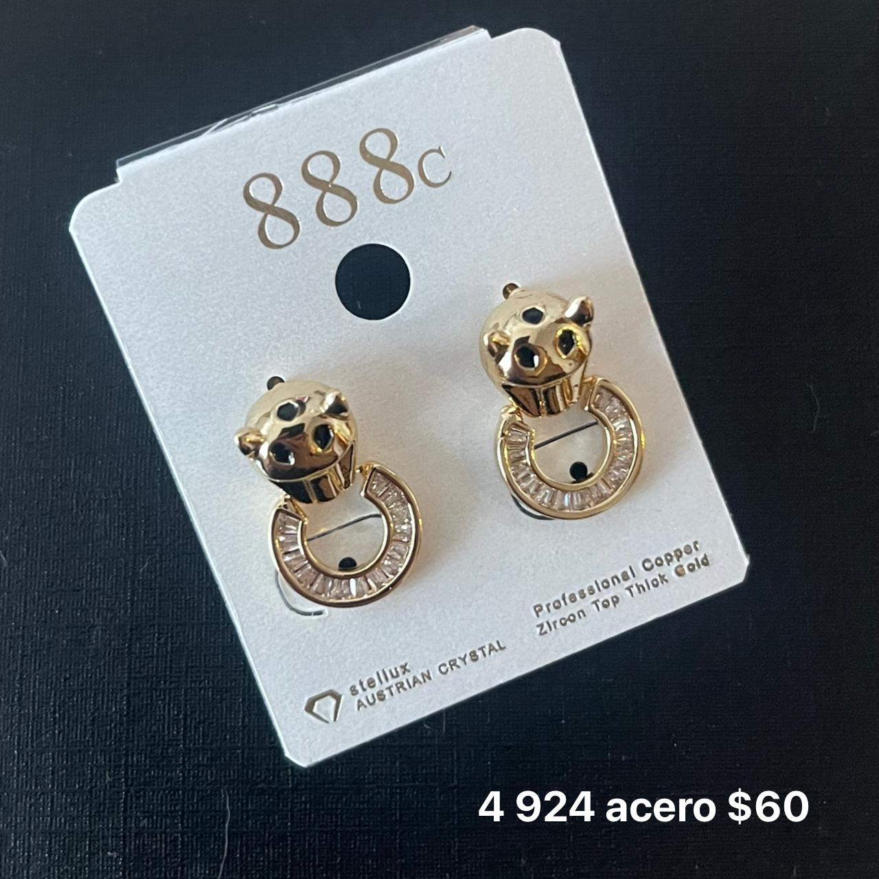 Aretes acero y zirconia