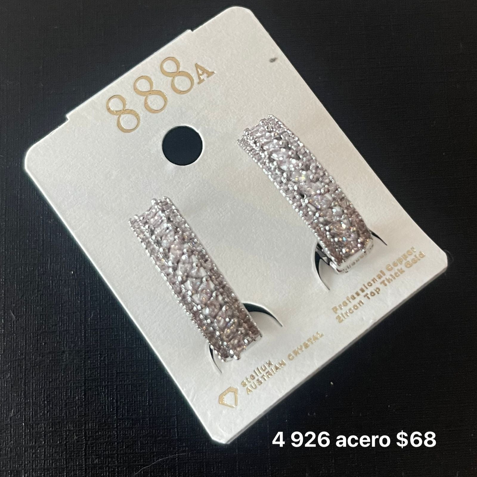 Aretes acero y zirconia