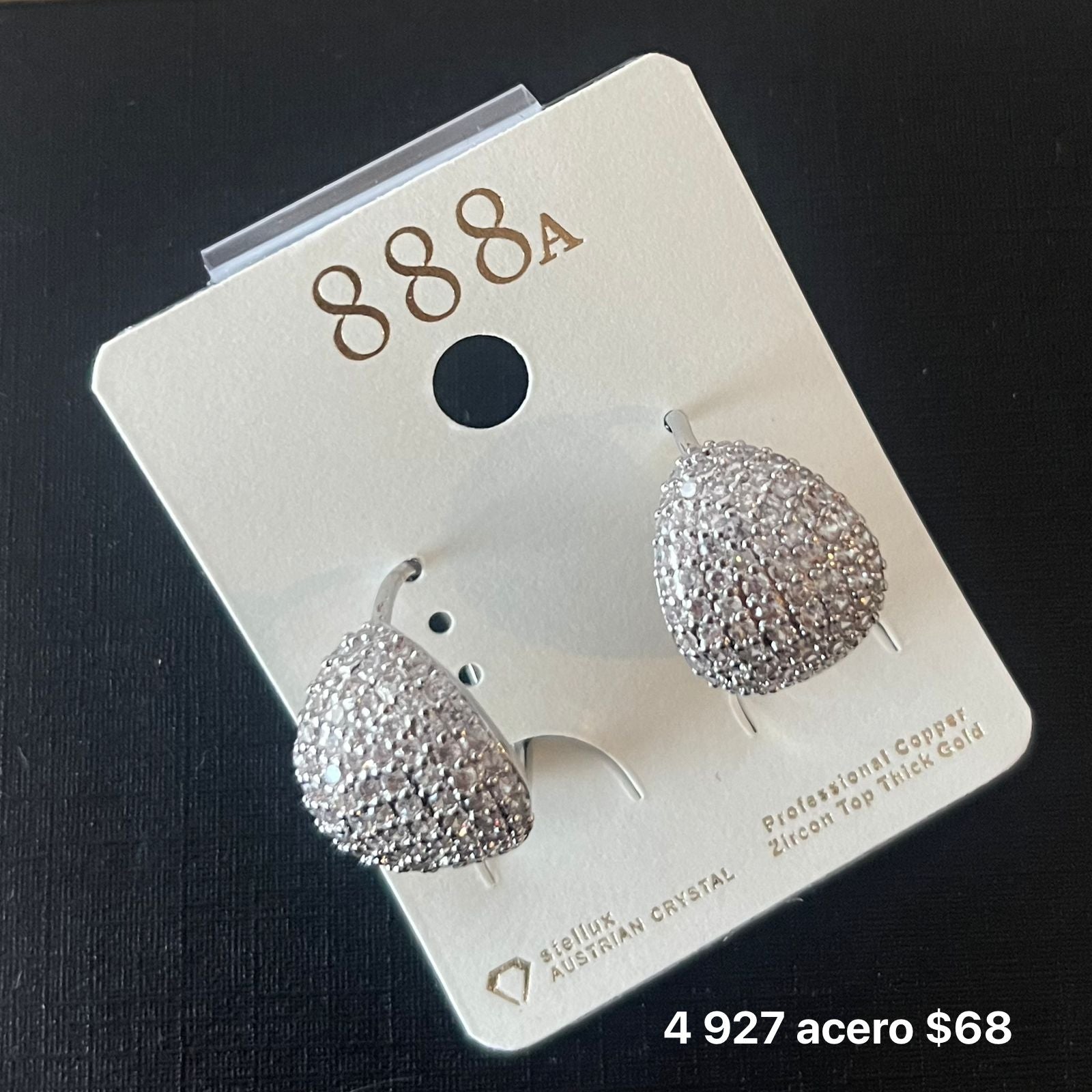 Aretes acero y zirconia