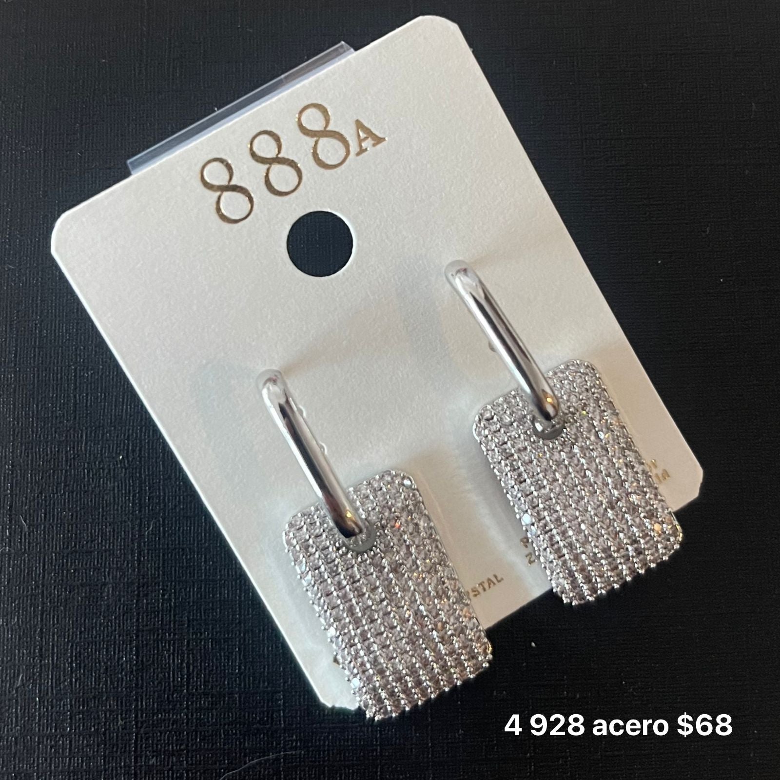 Aretes acero y zirconia