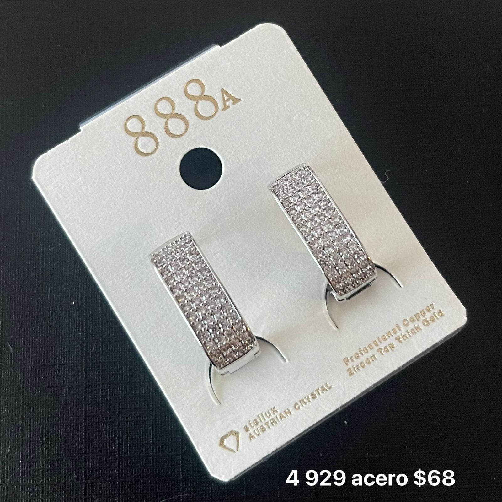 Aretes acero y zirconia