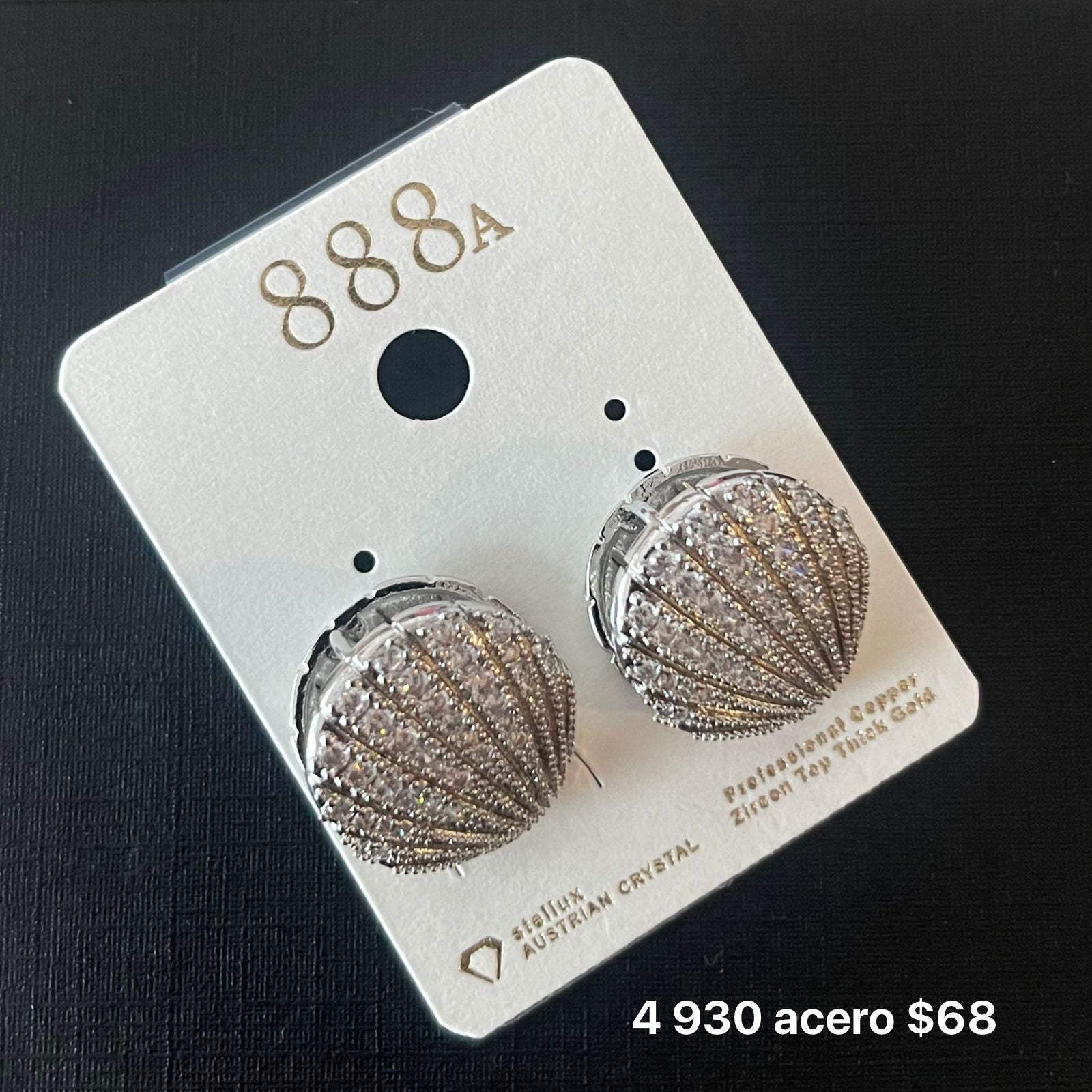 Aretes acero y zirconia