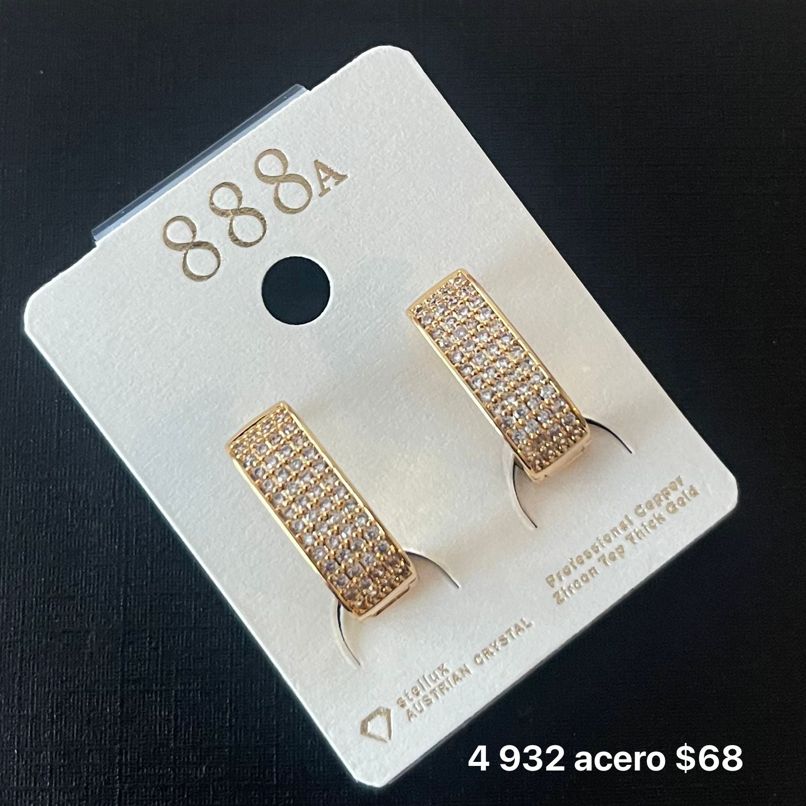 Aretes acero y zirconia