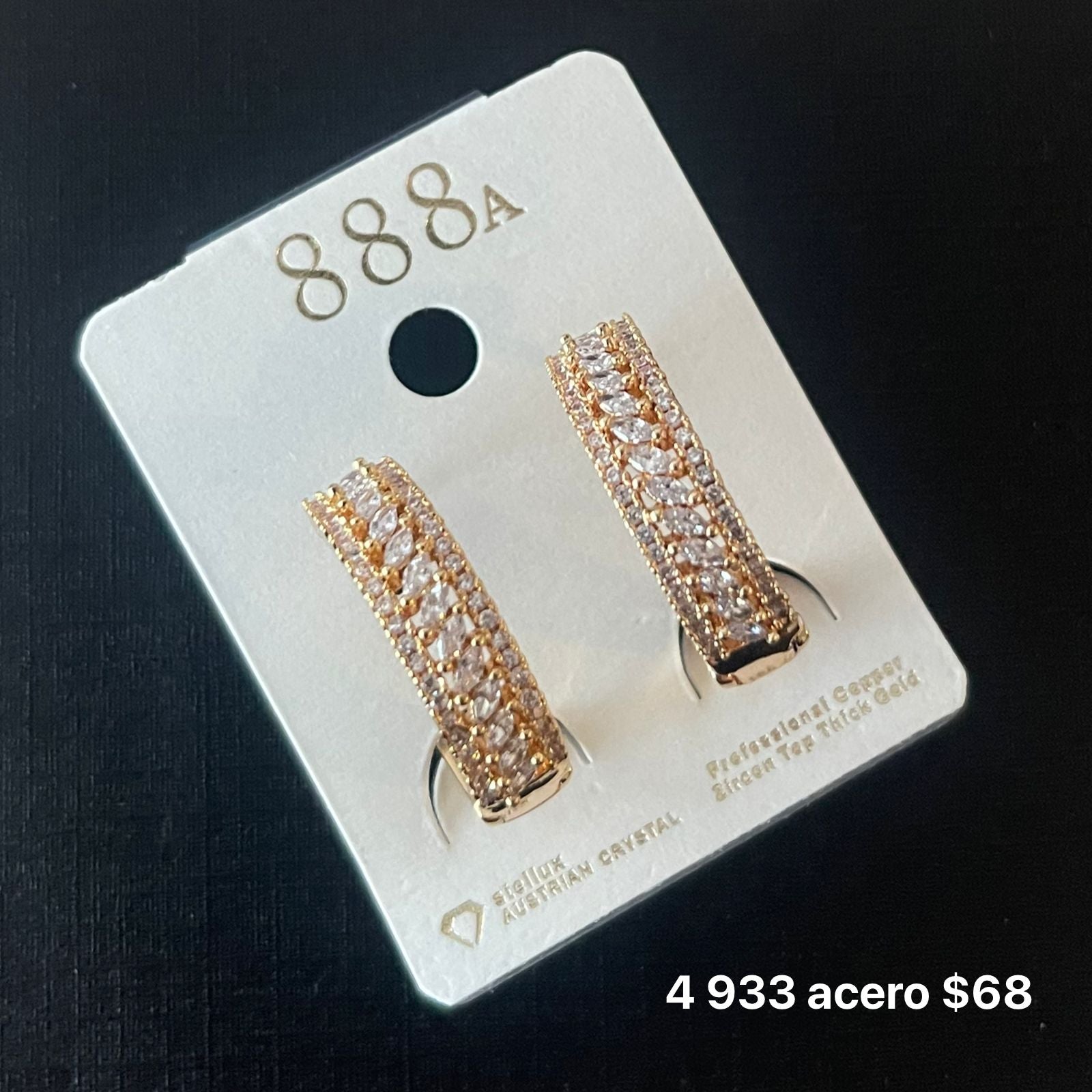 Aretes acero y zirconia