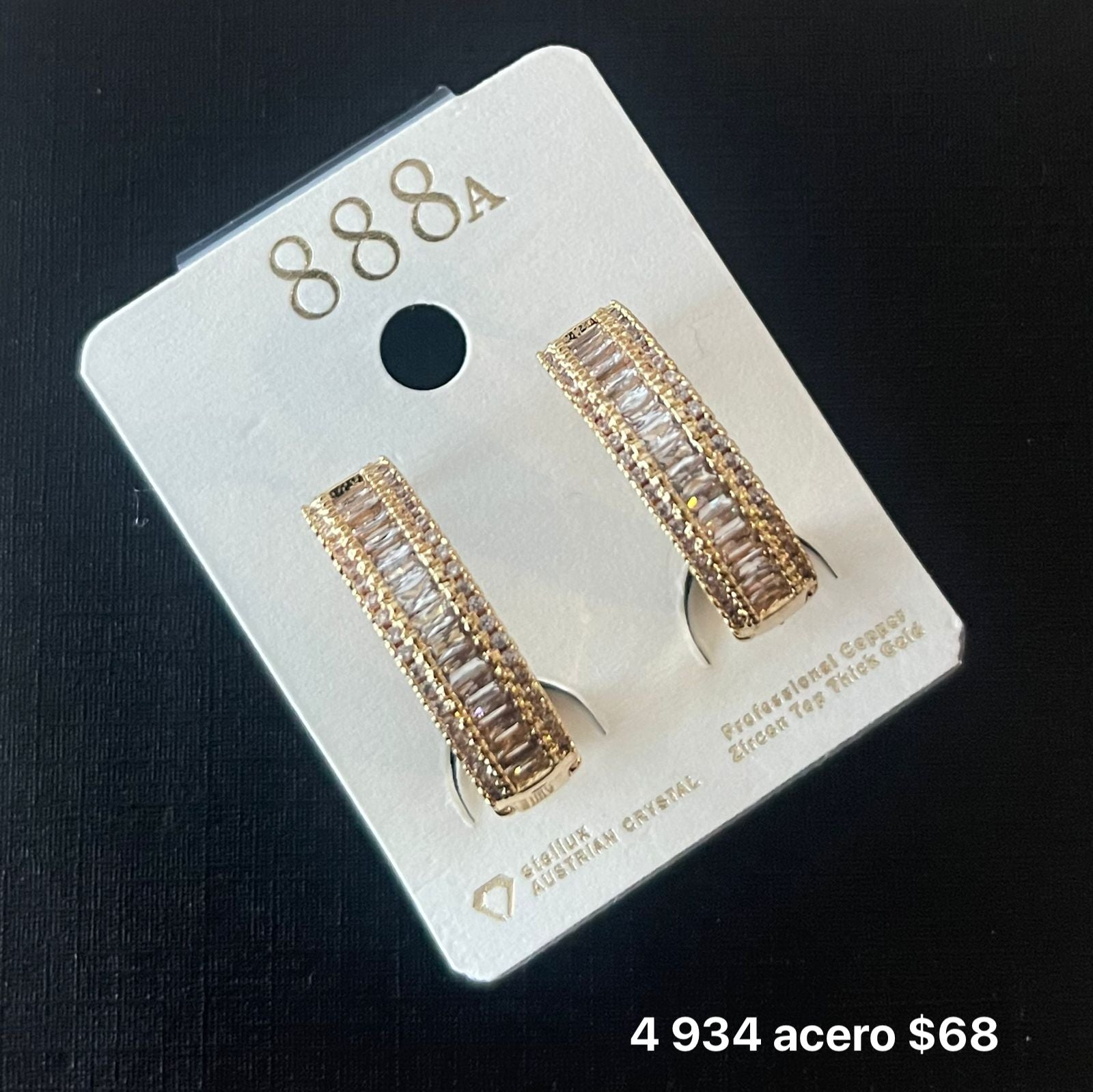 Aretes acero y zirconia