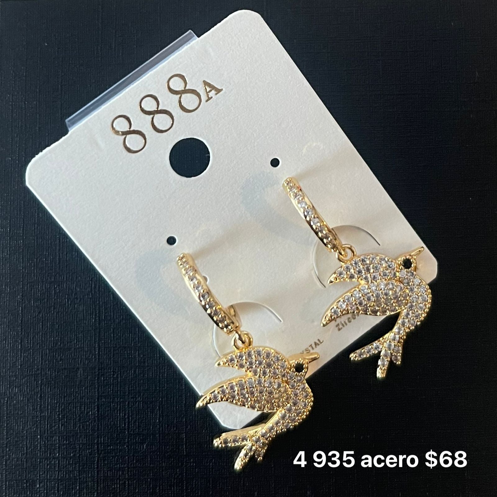 Aretes acero y zirconia