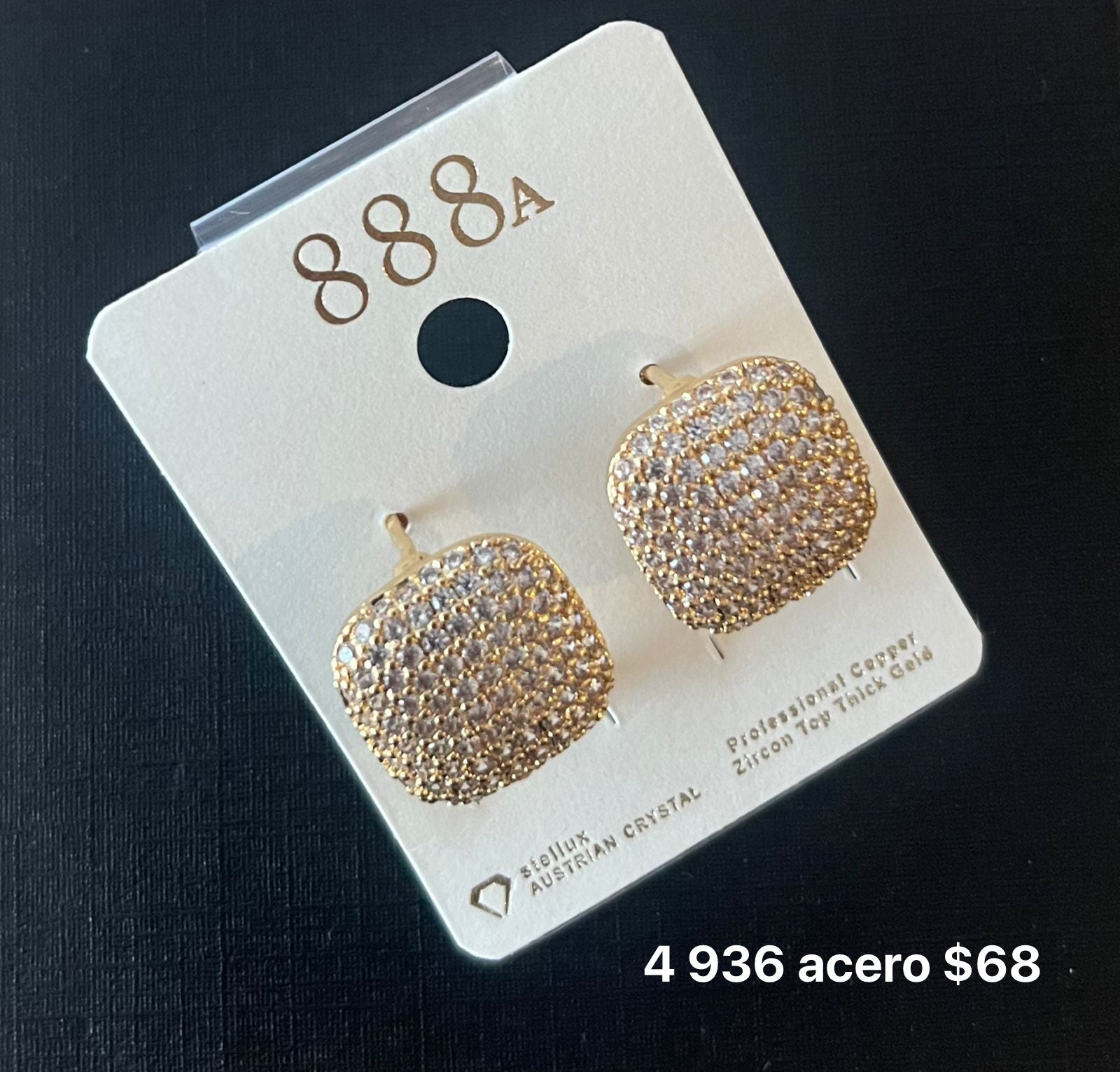 Aretes acero y zirconia