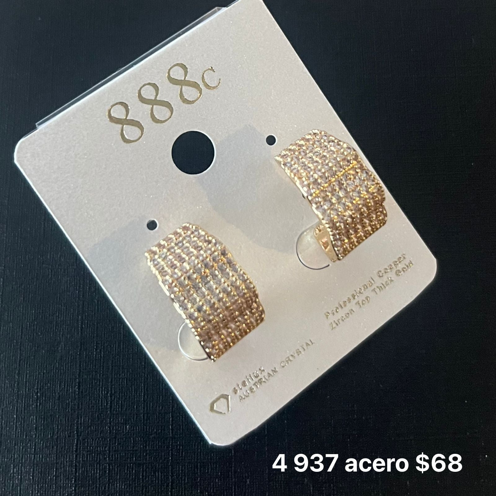 Aretes acero y zirconia