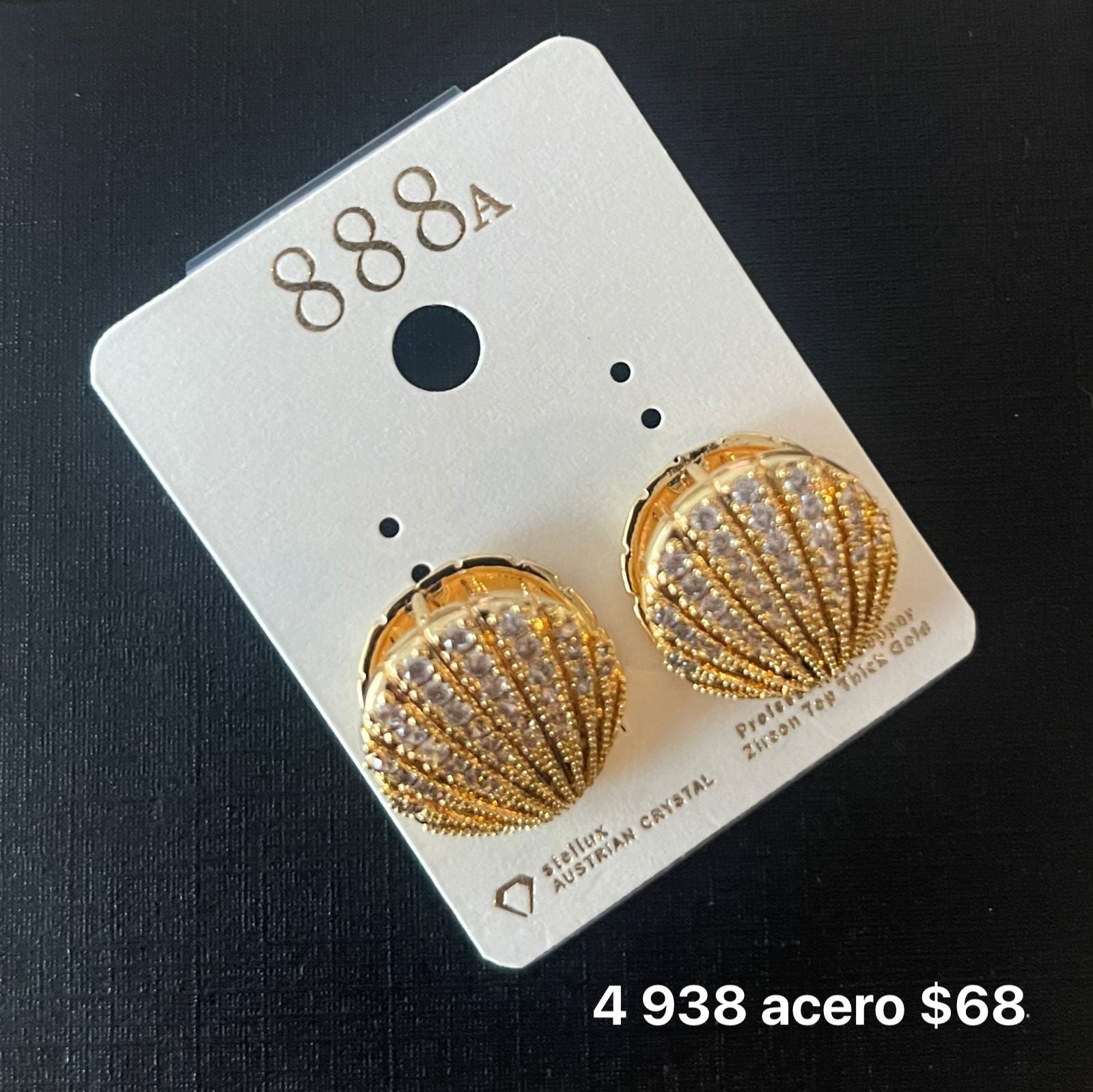 Aretes acero y zirconia