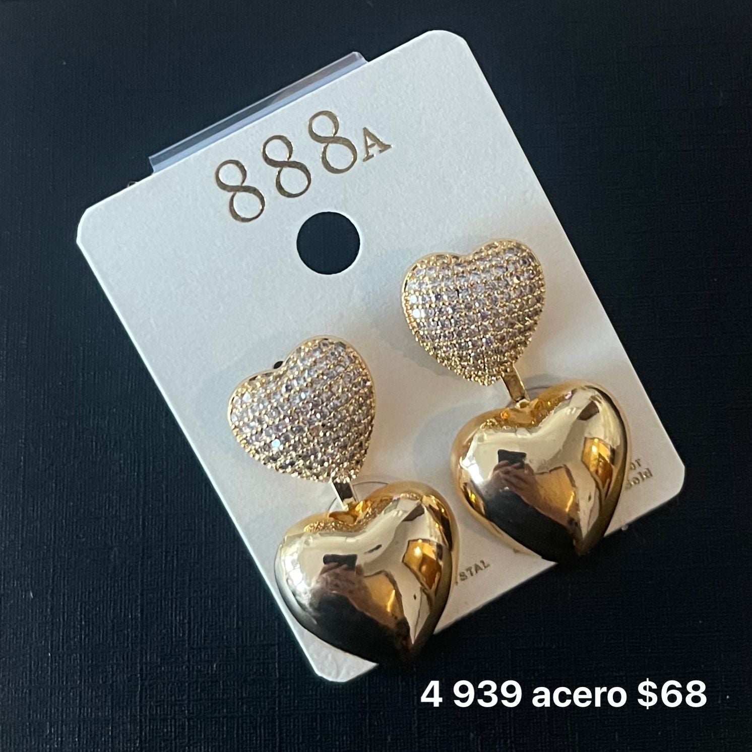 Aretes acero y zirconia