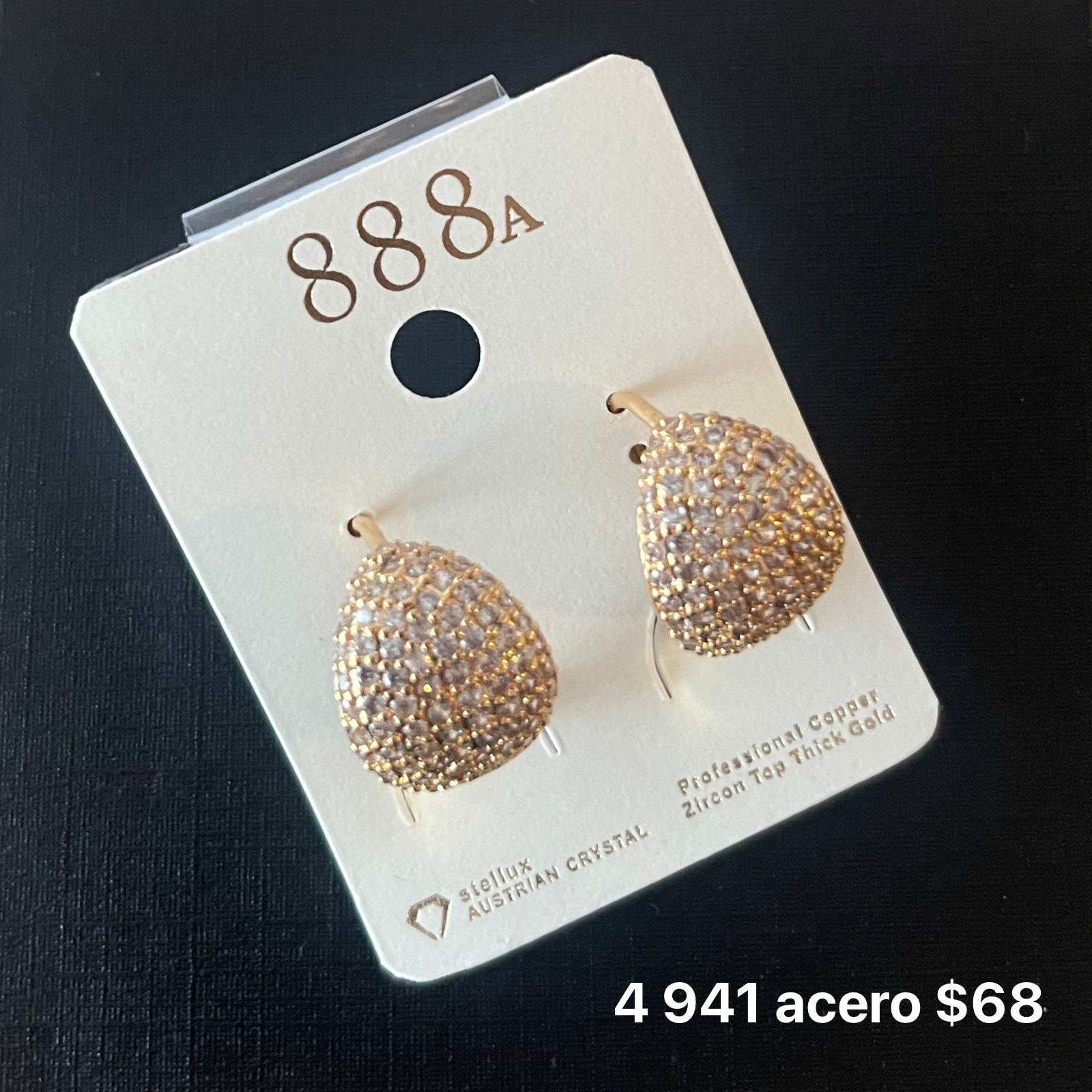 Aretes acero y zirconia